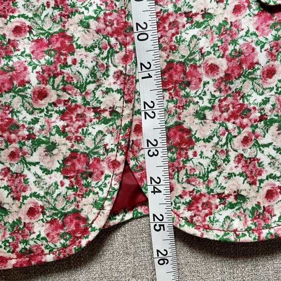 Talbots Floral Grace Fitted Cotton Blend Lined Pockets Button Rose Blazer Jacket - Picture 10 of 12
